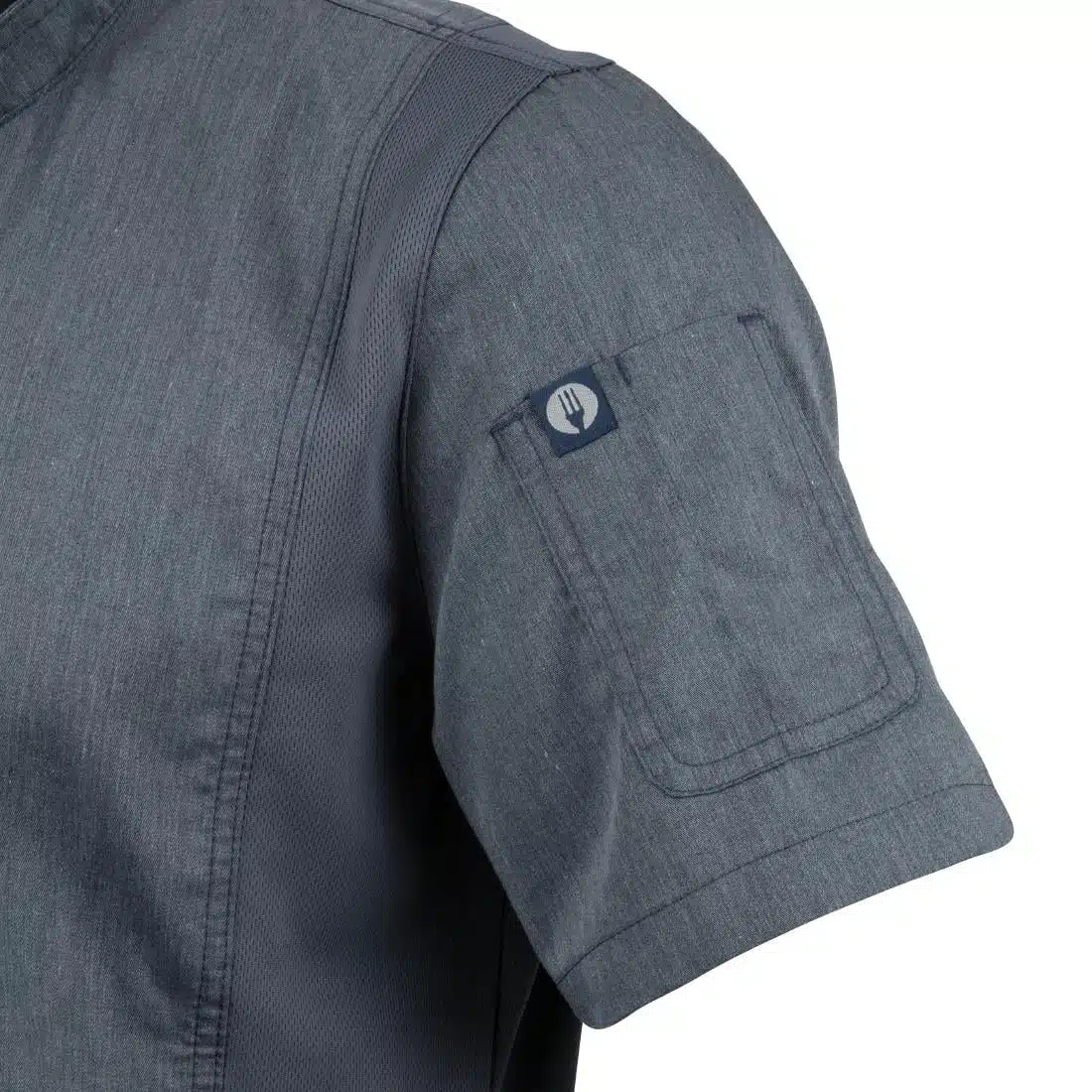 Chef Works Unisex Springfield Lightweight Short Sleeve Zipper Coat Ink Blue - Image 12
