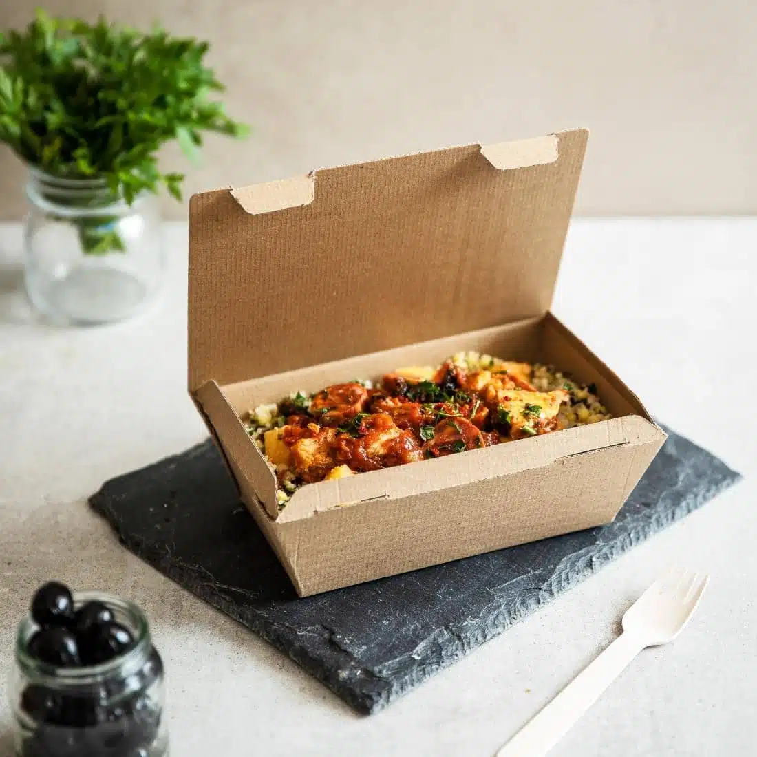 Vegware Compostable Microflute Takeaway Box 8x5" (Pack 250) - Image 3