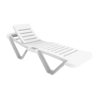 Polypropylene Sun Loungers White (Pack of 2)
