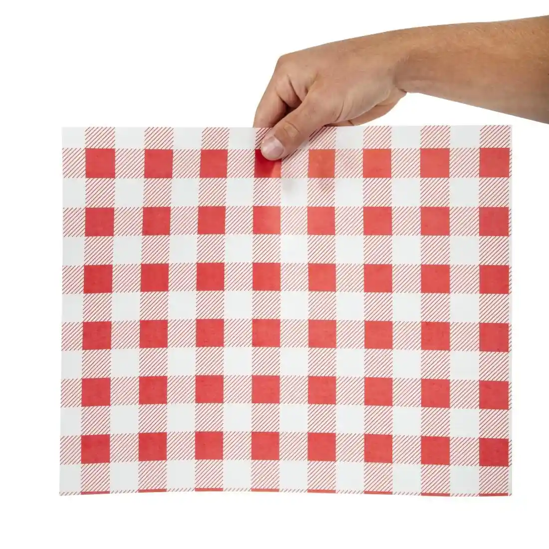 Greaseproof Paper Sheets Red Gingham 310 x 380mm (Pack of 200) - Image 1