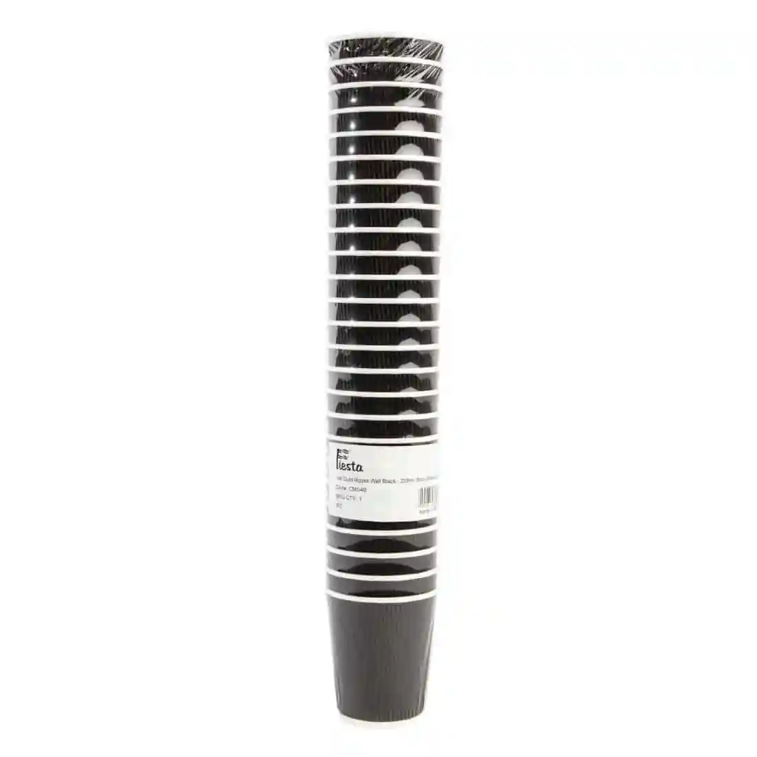 Fiesta Recyclable Coffee Cups Ripple Wall Black 225ml / 8oz (Pack of 25) - Image 6