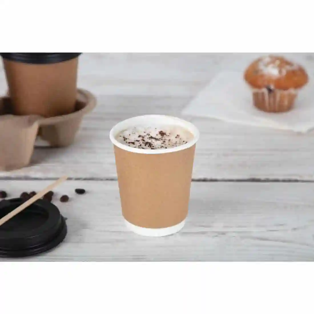 Fiesta Recyclable Coffee Cup Lids Black 225ml / 8oz (Pack of 1000) - Image 4