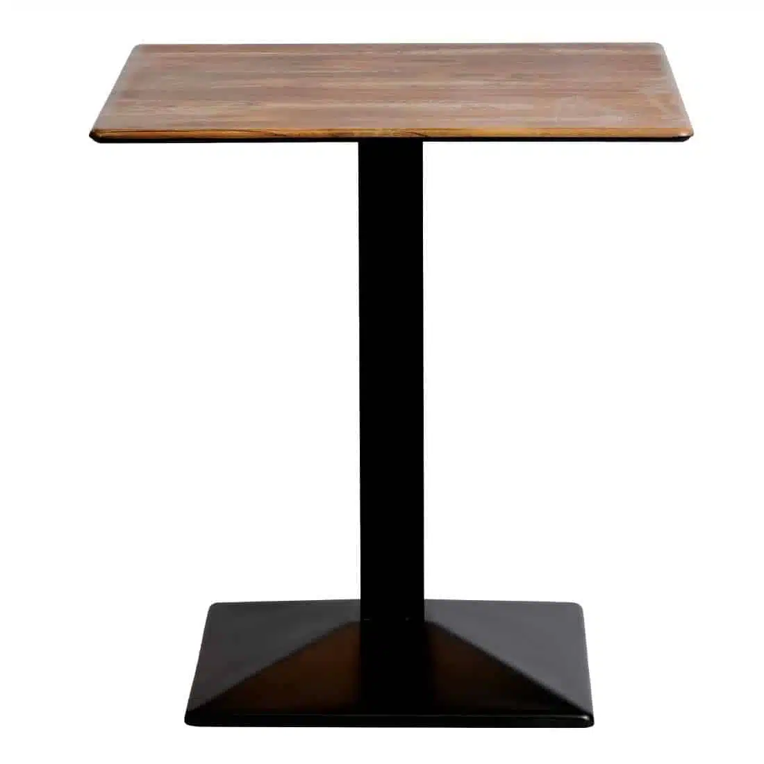 Turin Metal Base 700mm Square Dining Table w/Laminate Top in Planked Oak - Image 3