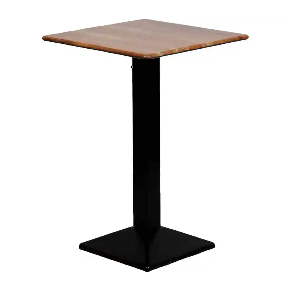 Turin Metal Base 600mm Square Poseur Table w/Laminate Top in Planked Oak - Image 2