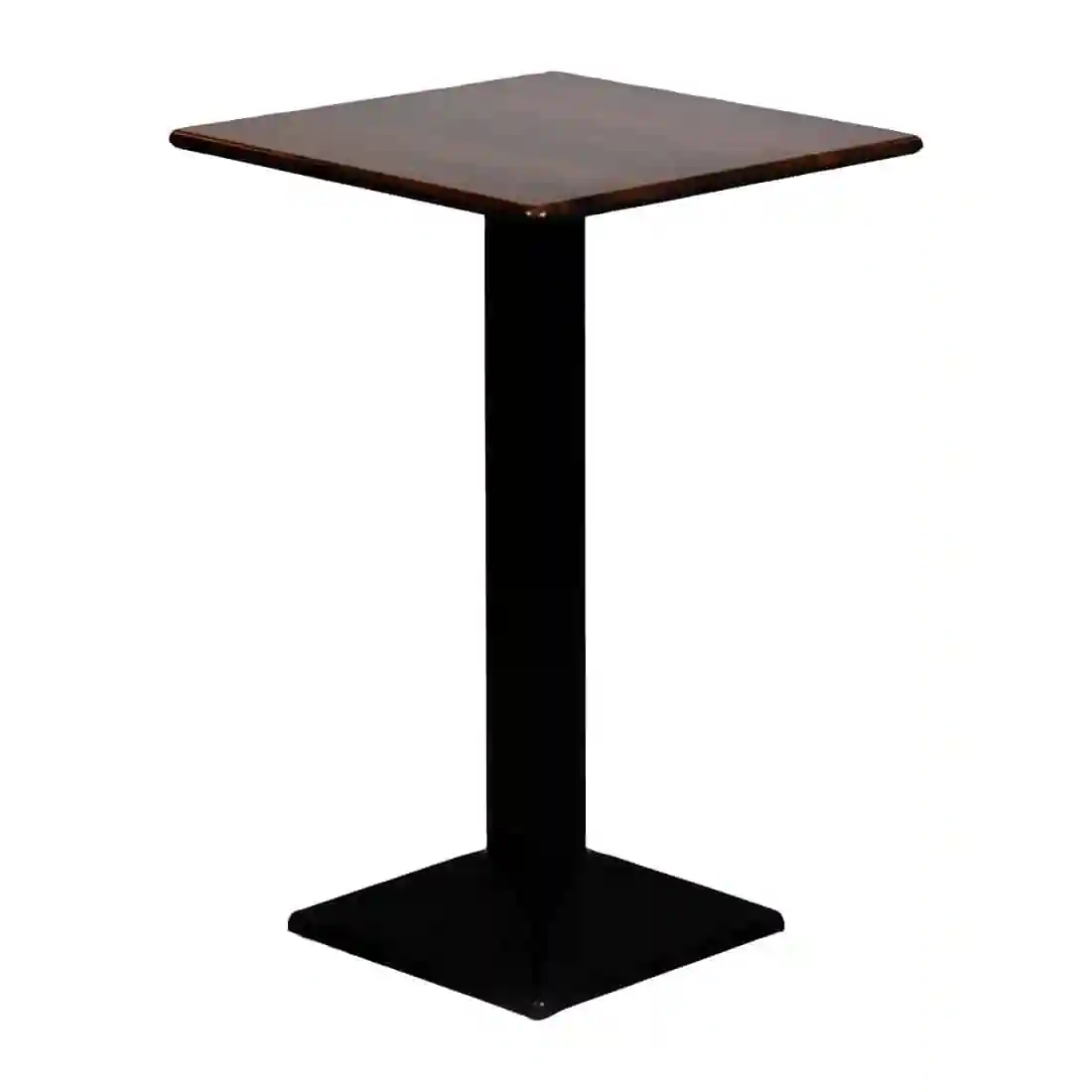 Turin Metal Base 600mm Square Poseur Table with Laminate Top in Walnut - Image 3