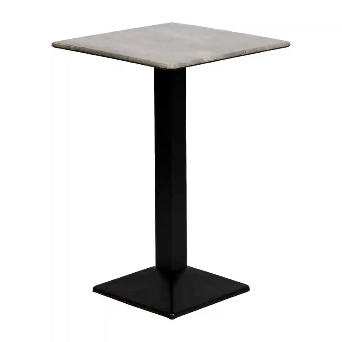 Turin Metal Base 700mm Square Poseur Table with Laminate Top in Concrete - Image 2