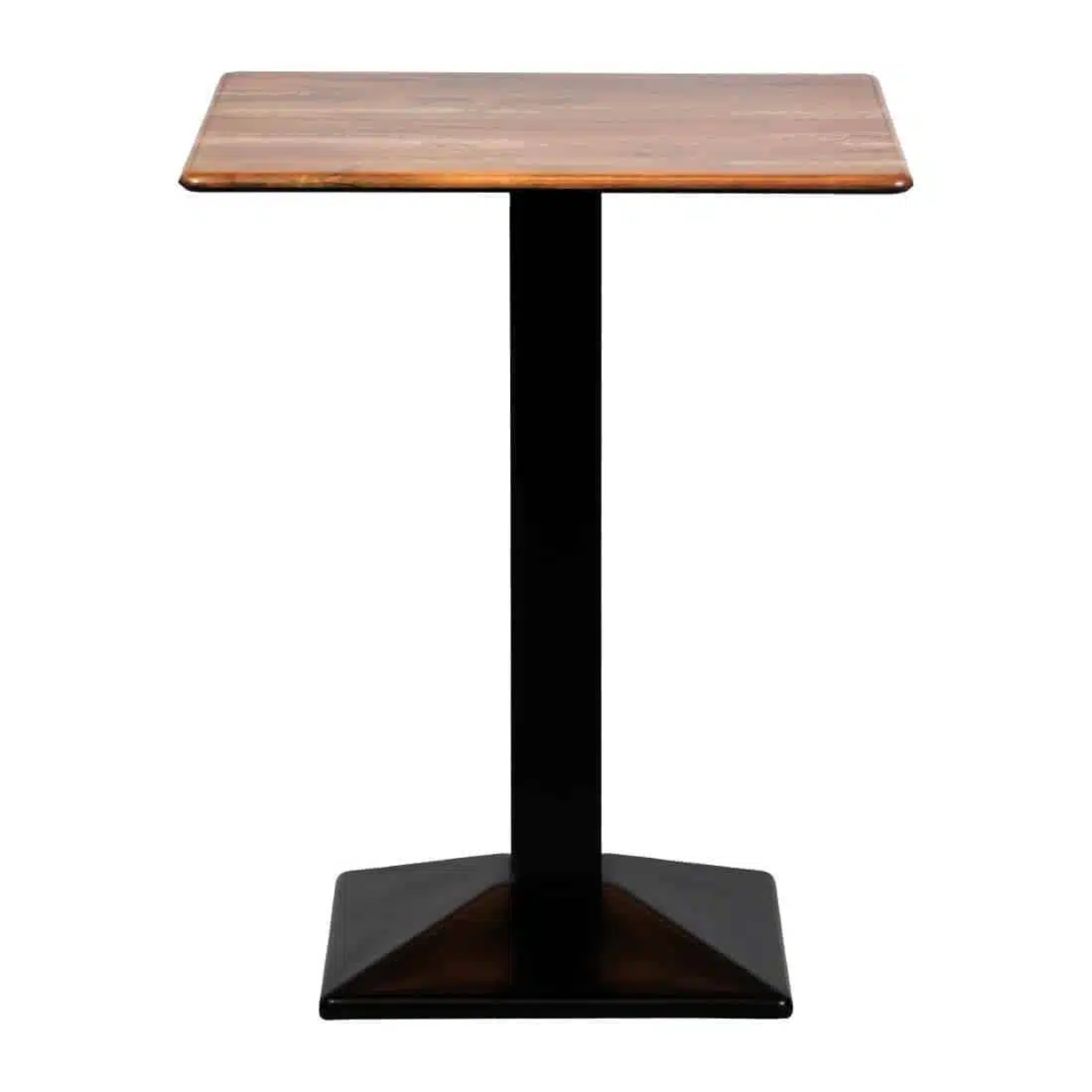 Turin Metal Base 700mm Square Poseur Table w/Laminate Top in Planked Oak - Image 1