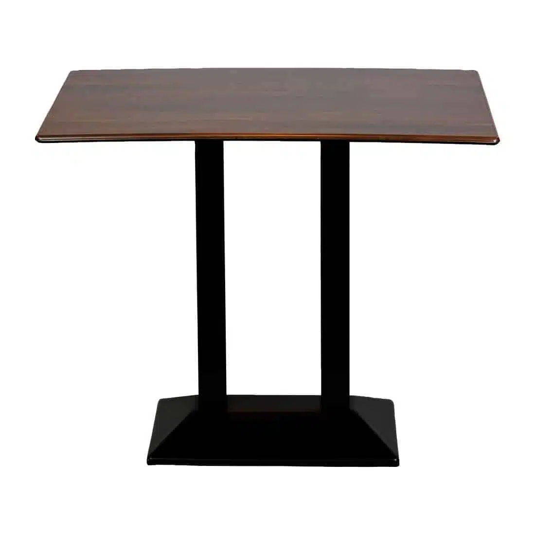 Turin Metal Base Rectangle Poseur Table with Laminate Top in Walnut - Image 1