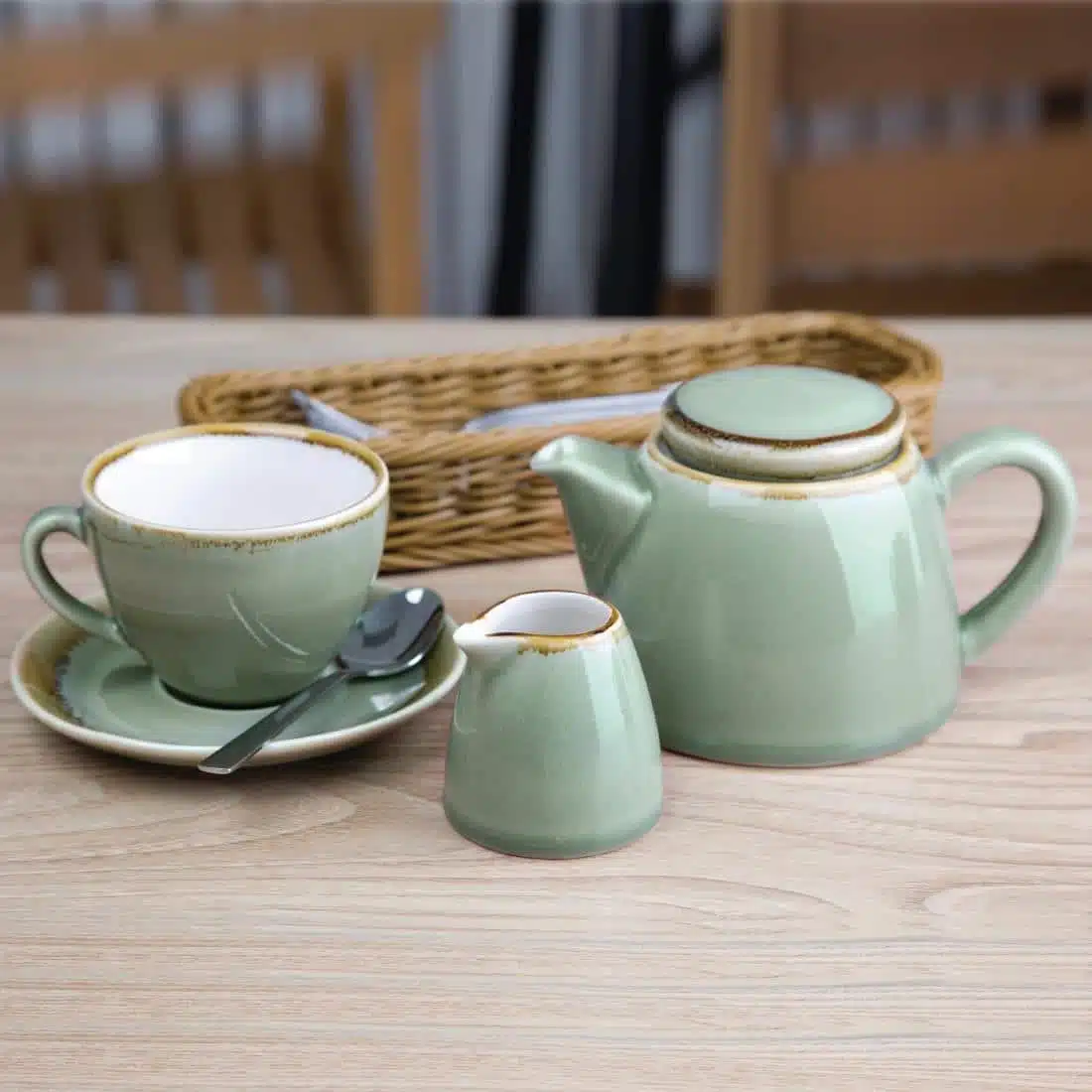 Olympia Kiln Milk Jugs Moss 96ml (Pack of 6) - Image 3