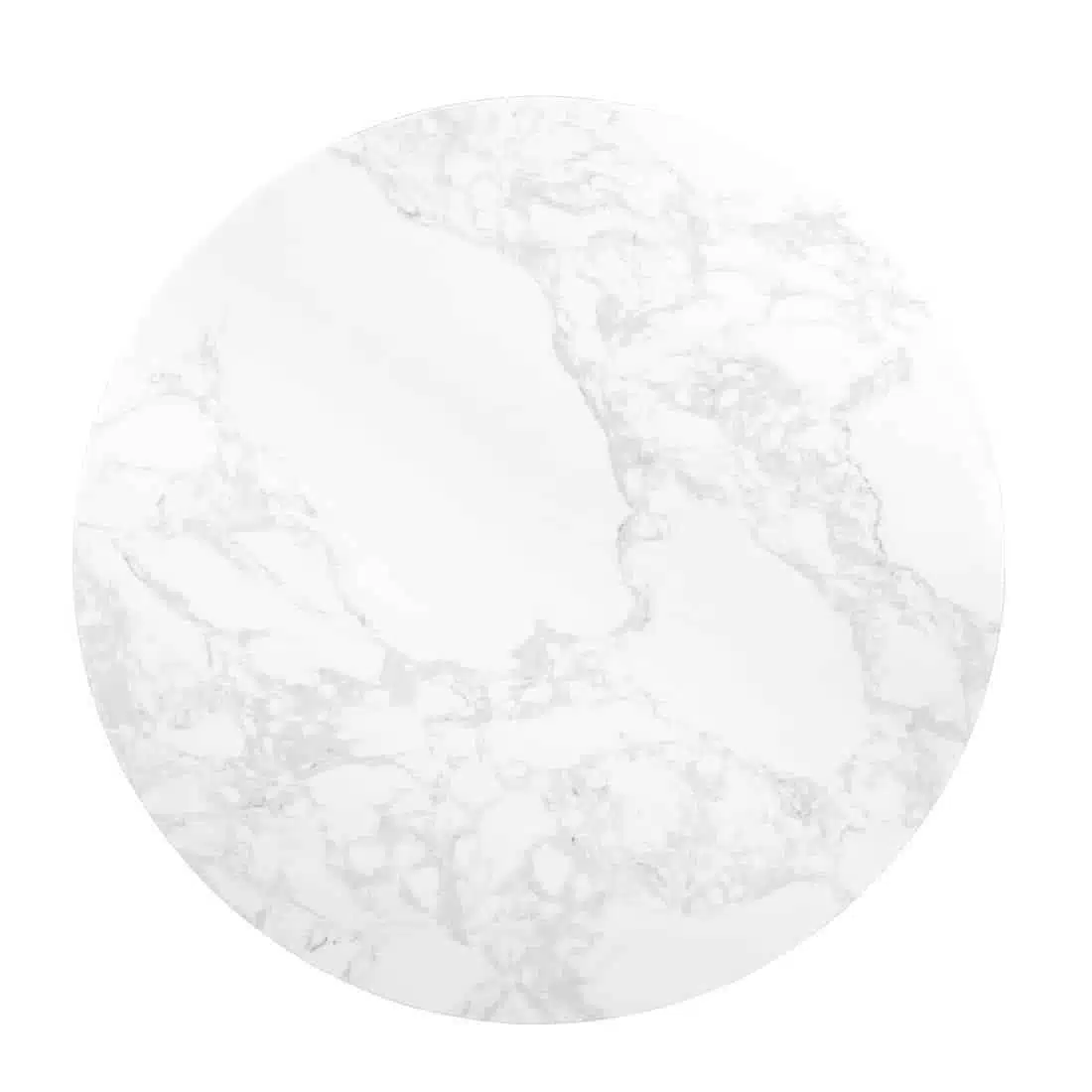 Bolero Round Marble Effect Tabletop White 600mm - Image 1