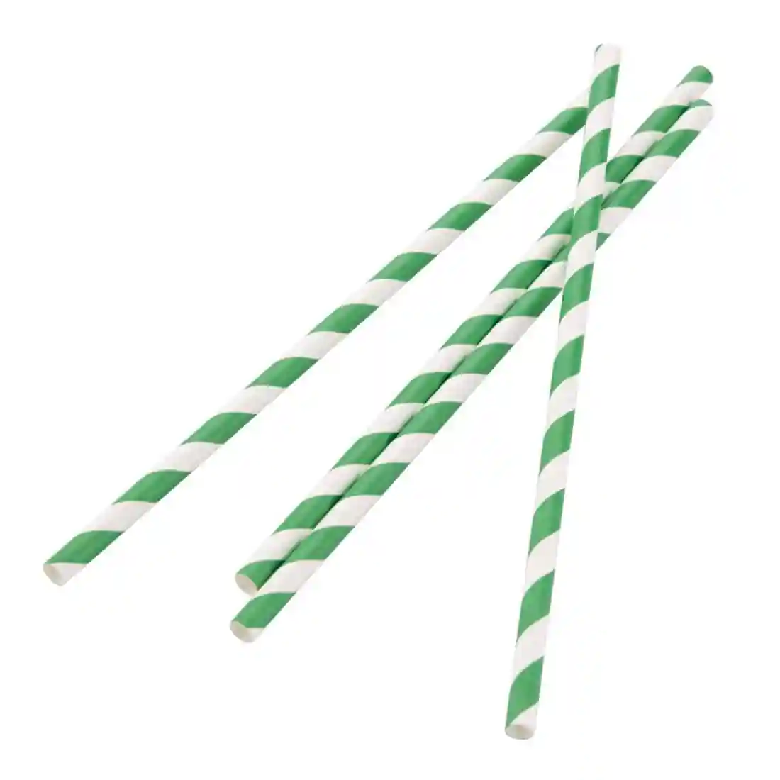Fiesta Compostable Paper Straws Green Stripes (Pack of 250) - Image 2