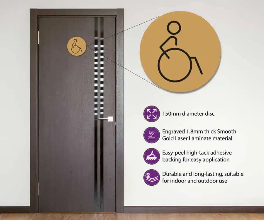 Disabled Toilet Door Symbol Right. 150mm - Image 2