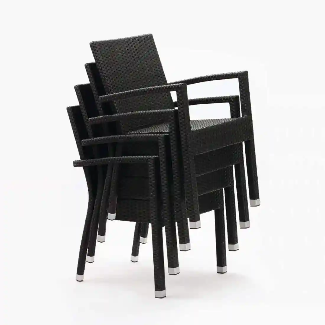 Bolero PE Wicker Armchairs Charcoal (Pack of 4) - Image 6