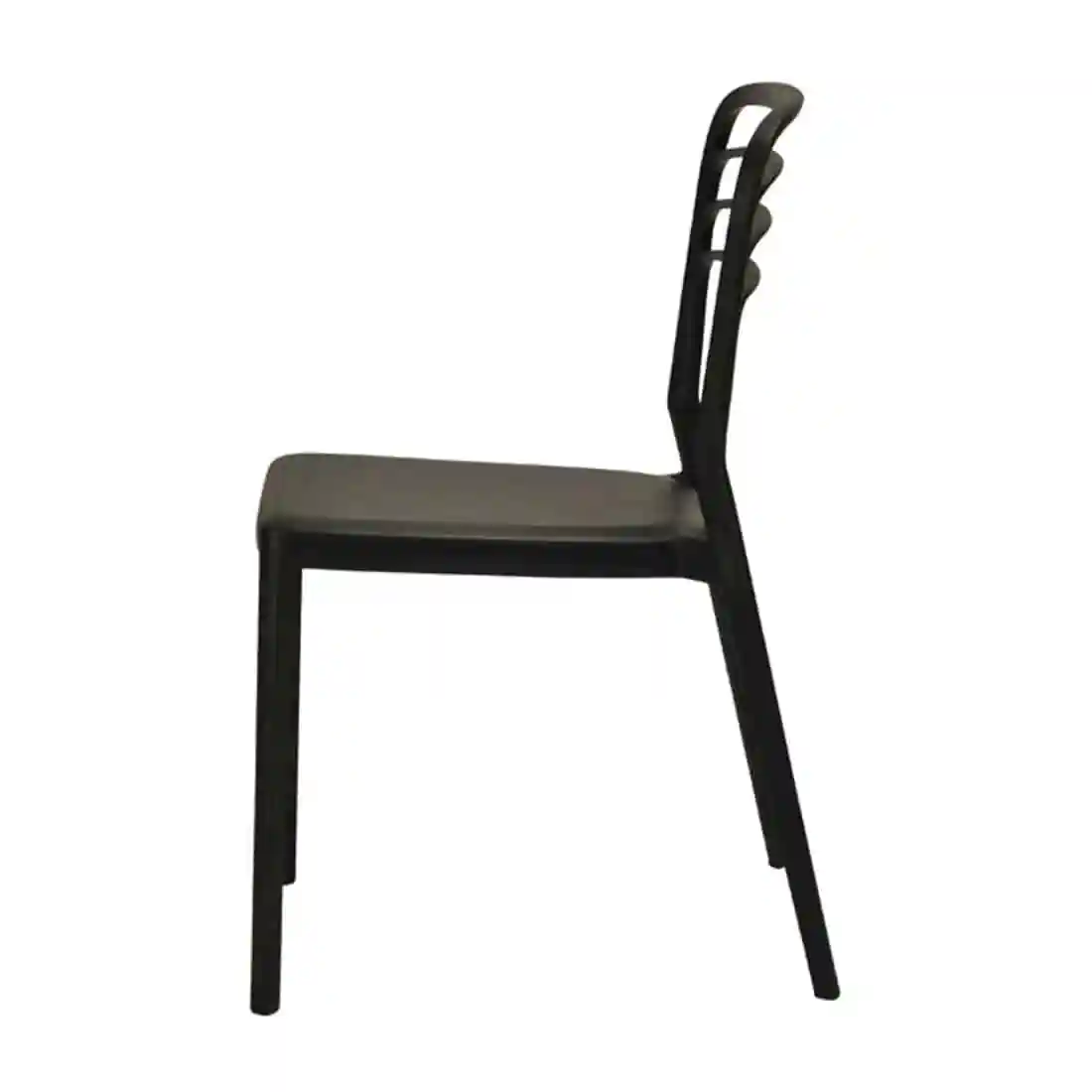 Newquay Ocean Plastic Outdoor Chair in Black (Pack of 4) - Image 4