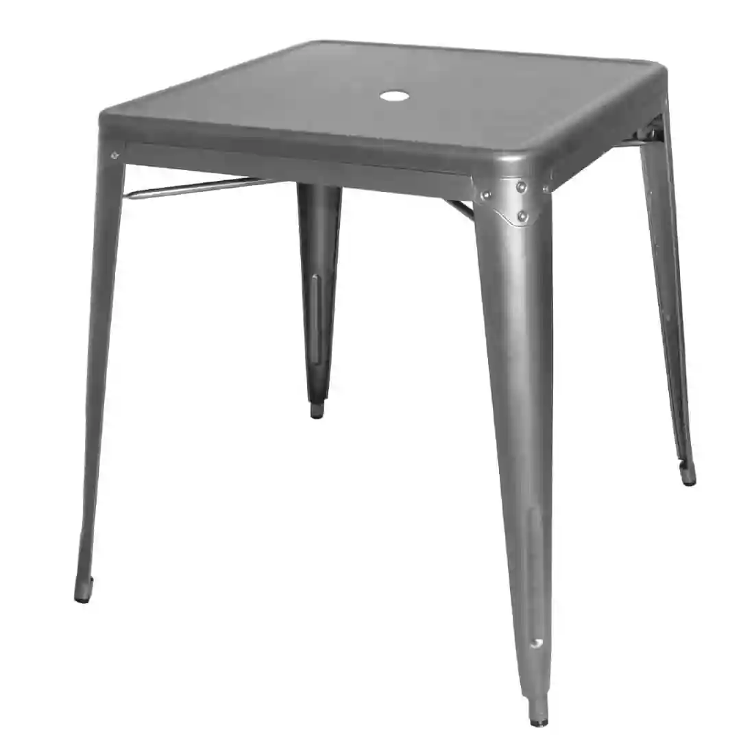 Bolero Bistro Square Steel Table Gun Metal 668mm - Image 1