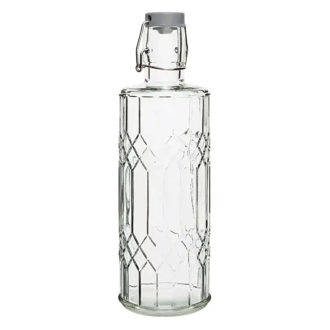 Olympia Geo Glass Water Bottle with Stopper 1Ltr (6 pack) - Image 1