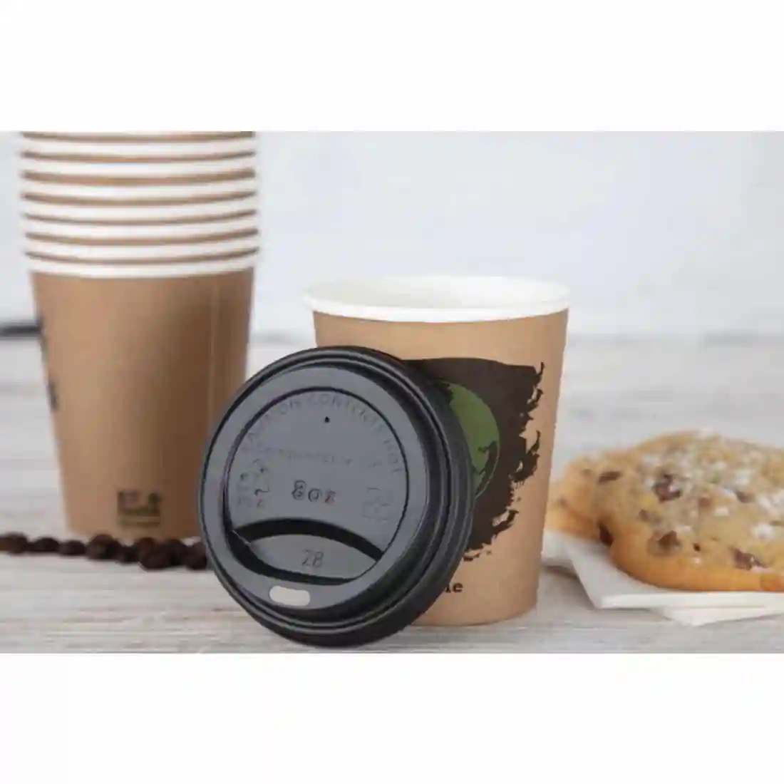 Fiesta Compostable Coffee Cup Lids 225ml / 8oz (Pack of 50) - Image 7