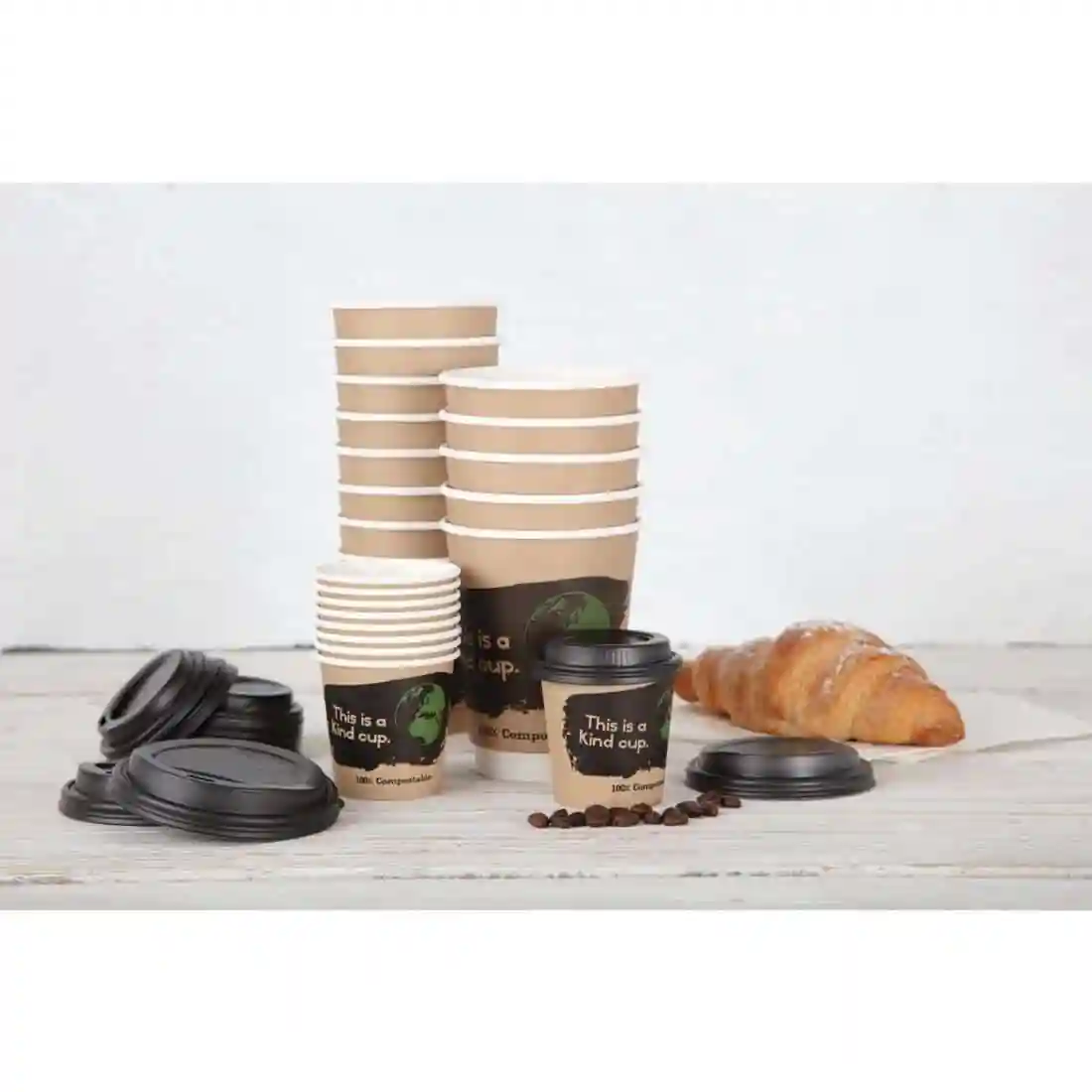 Fiesta Compostable Coffee Cup Lids 225ml / 8oz (Pack of 50) - Image 8