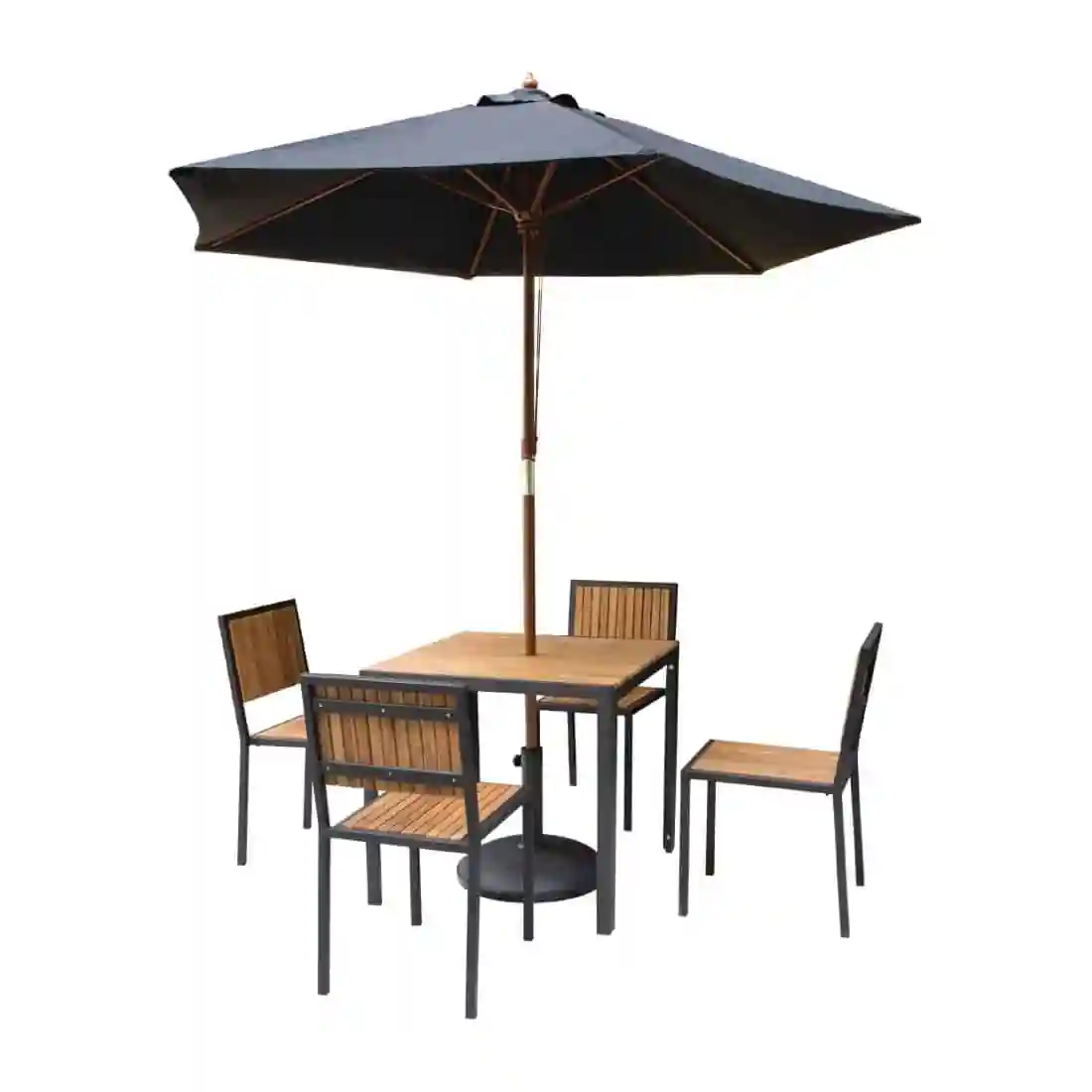 Bolero Steel & Acacia Side Chairs (Pack of 4) - Image 13