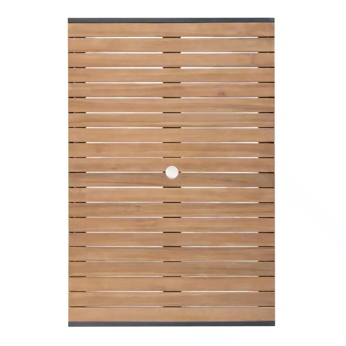 Bolero Acacia Wood and Steel Rectangular Table 1200mm - Image 3