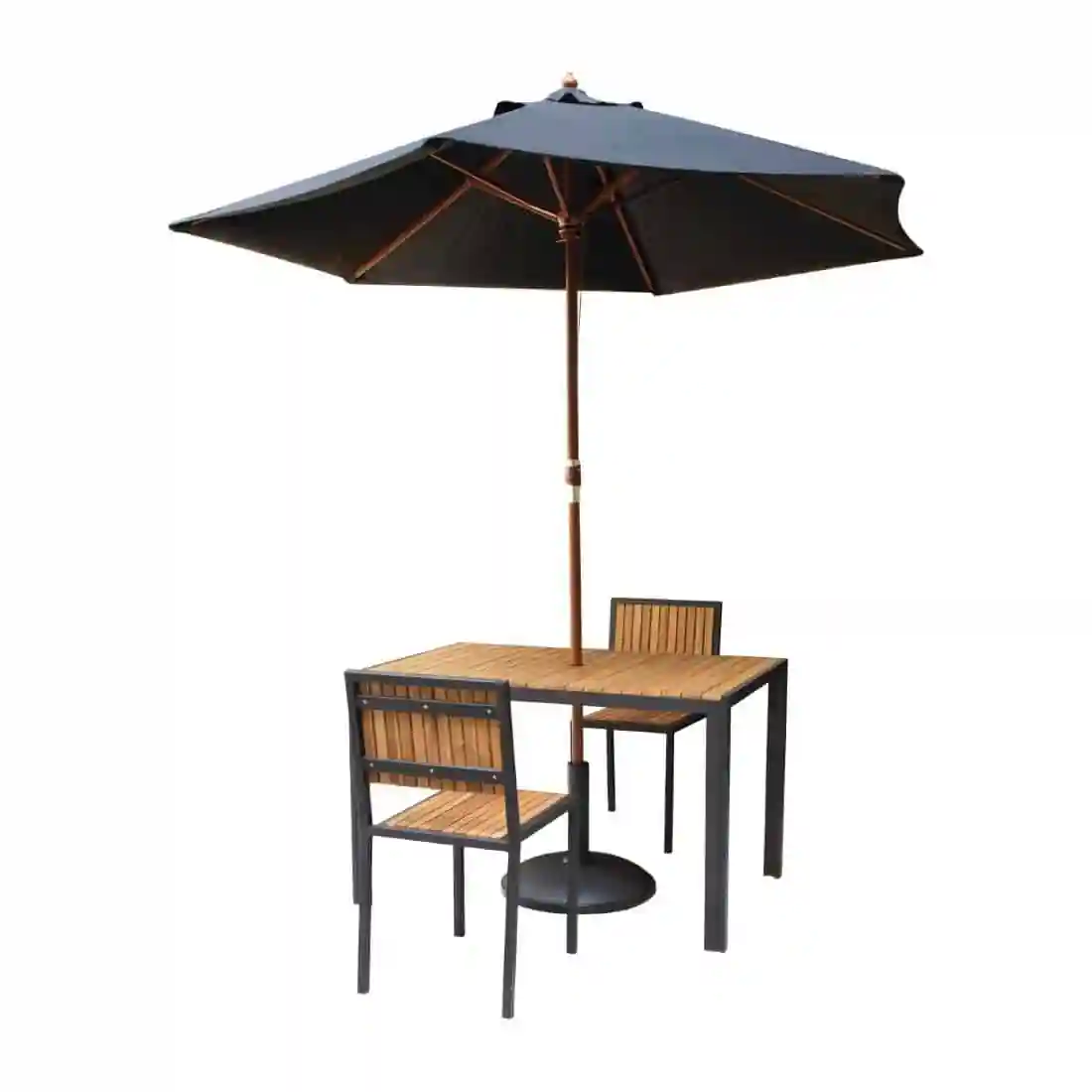 Bolero Acacia Wood and Steel Rectangular Table 1200mm - Image 4