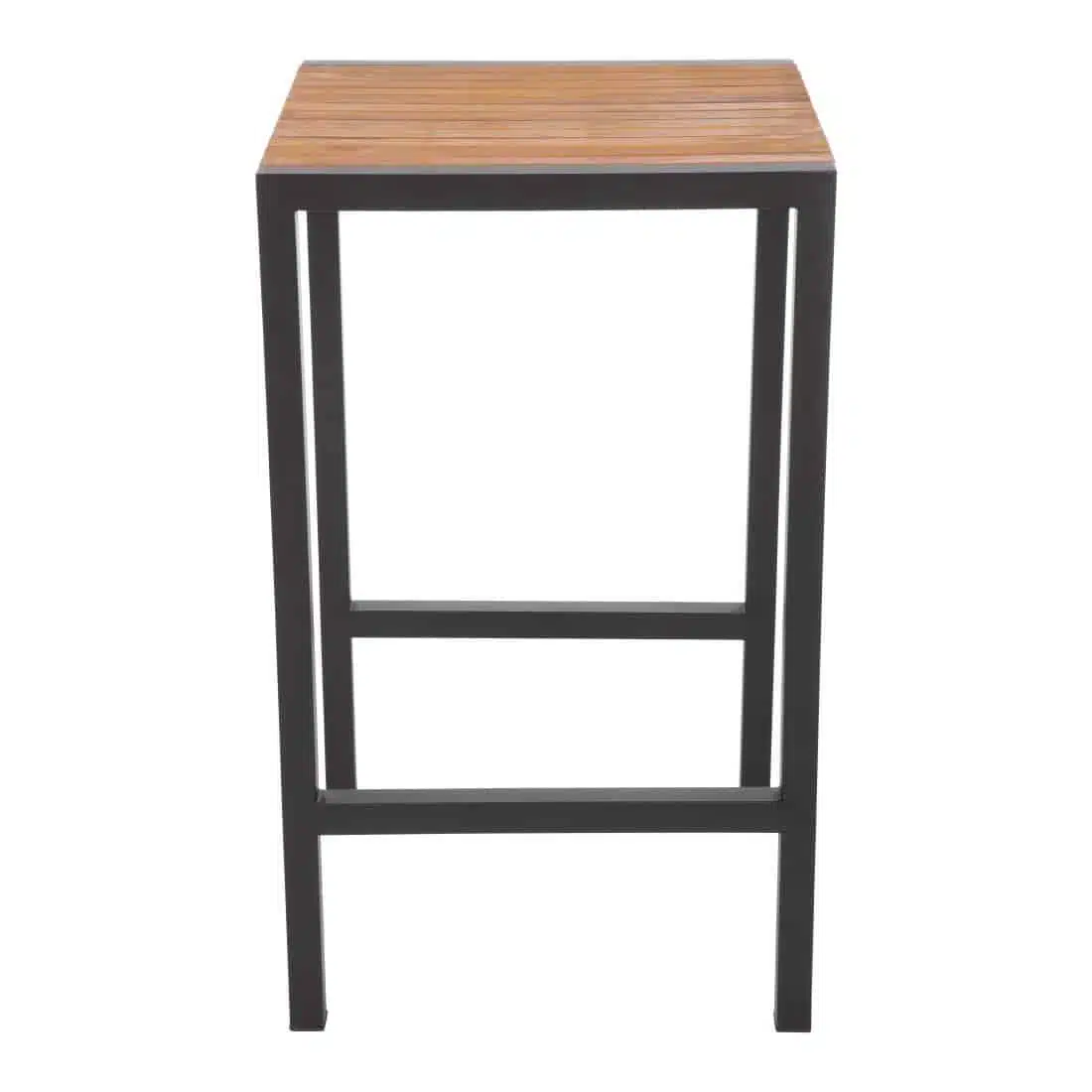 Bolero Square Steel and Acacia Bar Table 600mm - Image 5