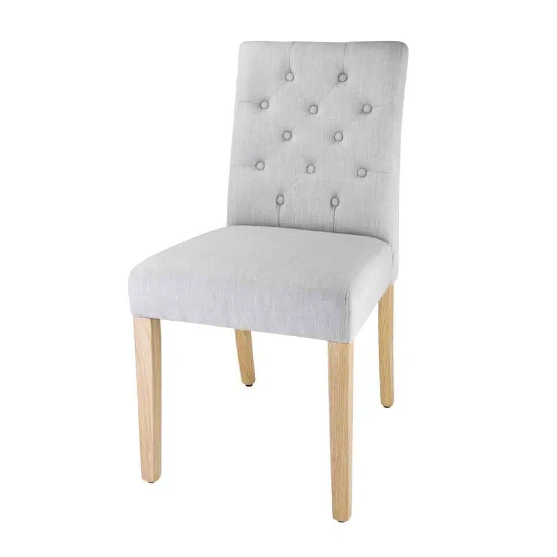 Bolero Chiswick Button Dining Chairs French Grey (Pack of 2) - Image 1