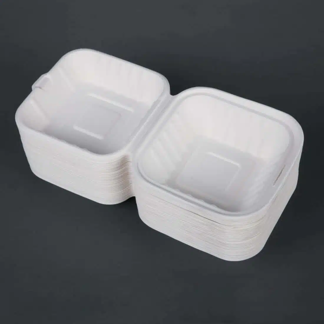 Fiesta Compostable Bagasse Burger Boxes with Side Ridges 152mm (Pack of 500) - Image 6