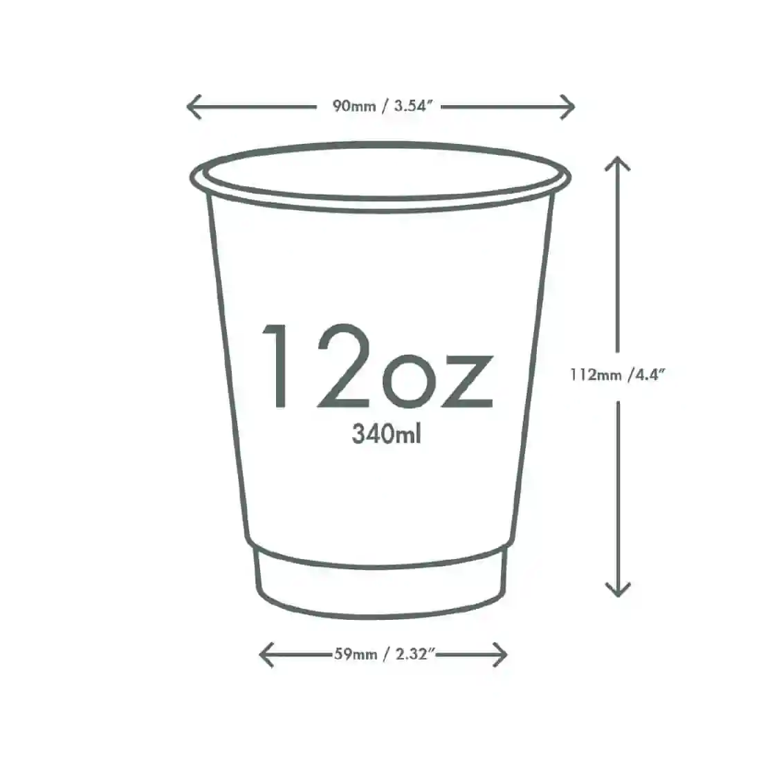 Vegware Hot Cup White Double Wall 12oz 89-Series (Pack of 500) - Image 5