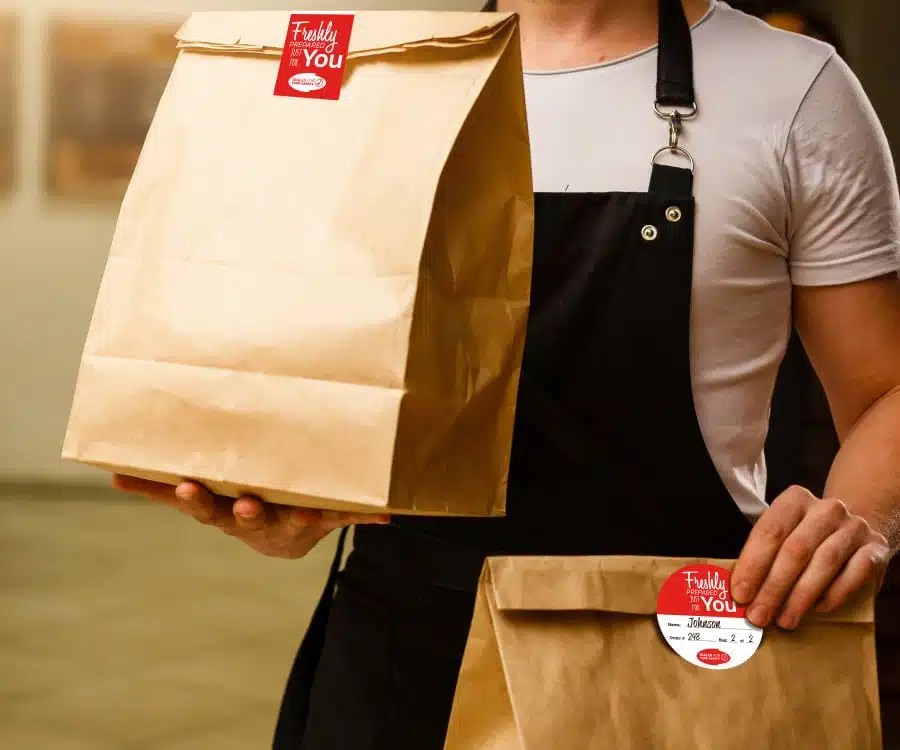 Takeaway Food Safe Delivery Labels - 90mm Diameter - Image 3