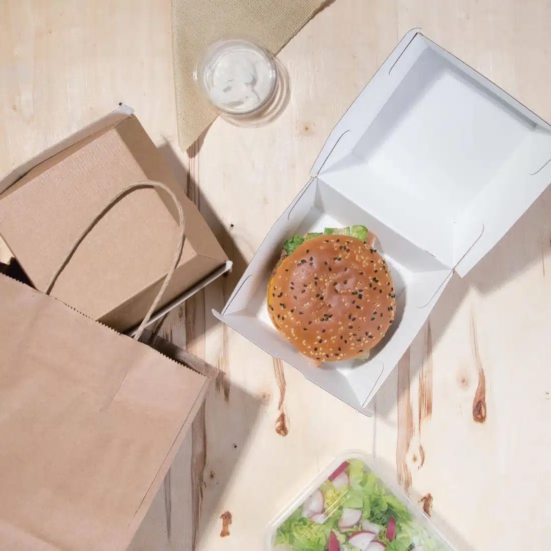 Fiesta Compostable Kraft Burger Boxes Large 112mm (Pack of 150) - Image 6