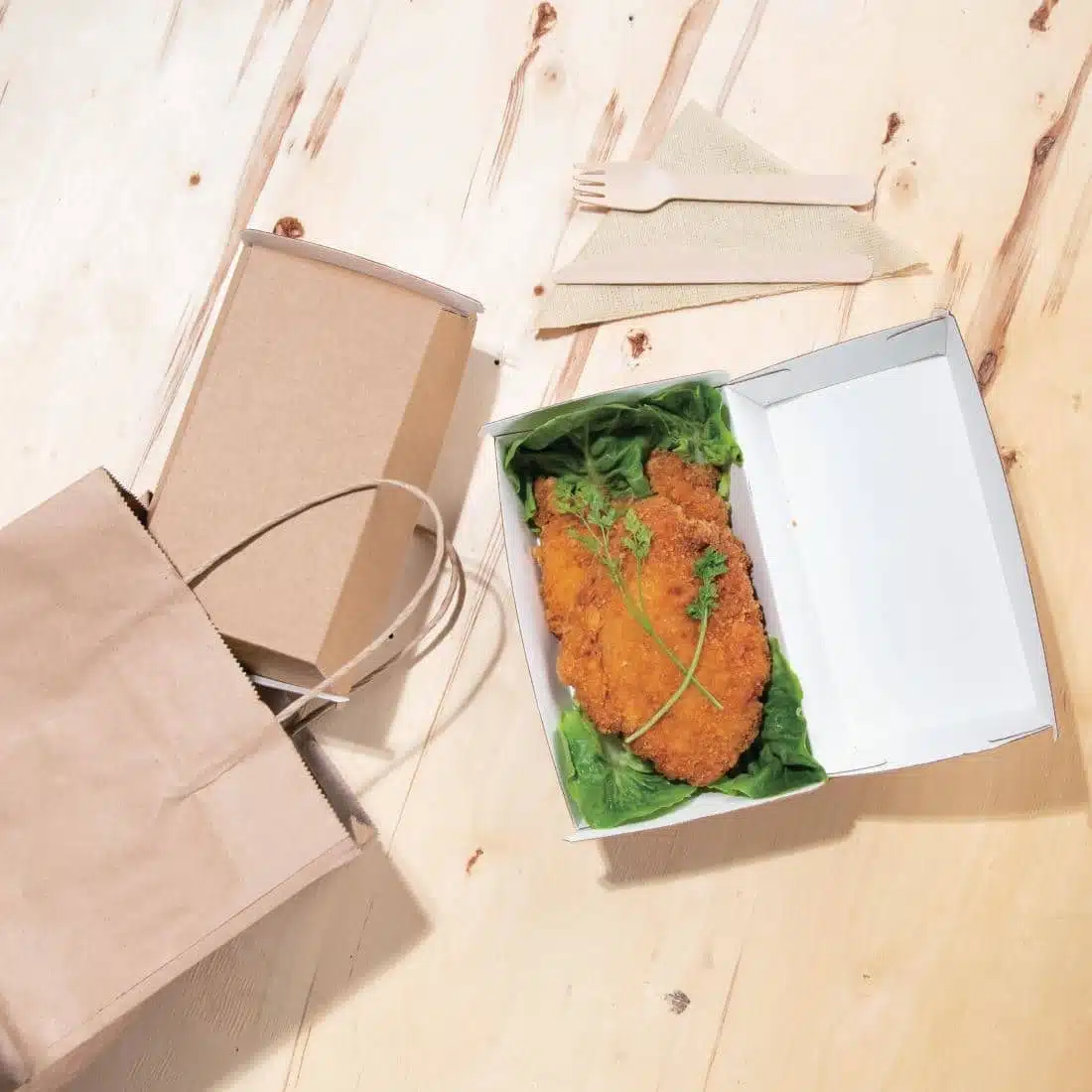 Fiesta Compostable Kraft Food Boxes Small 172mm (Pack of 200) - Image 5