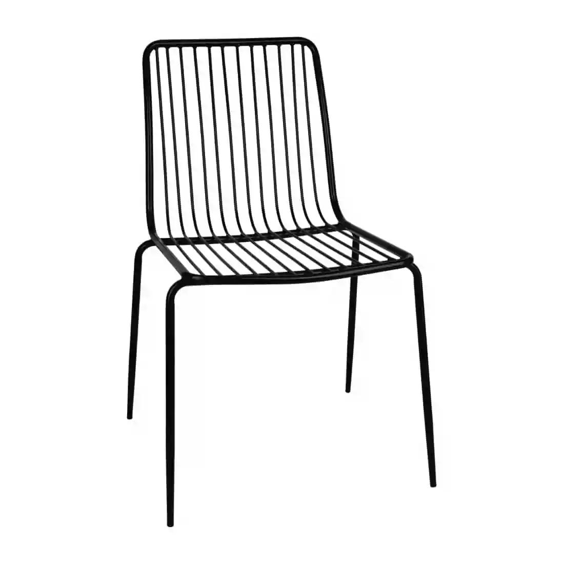 Bolero Steel Wire Dining Chairs Black (Pack of 4) - Image 1
