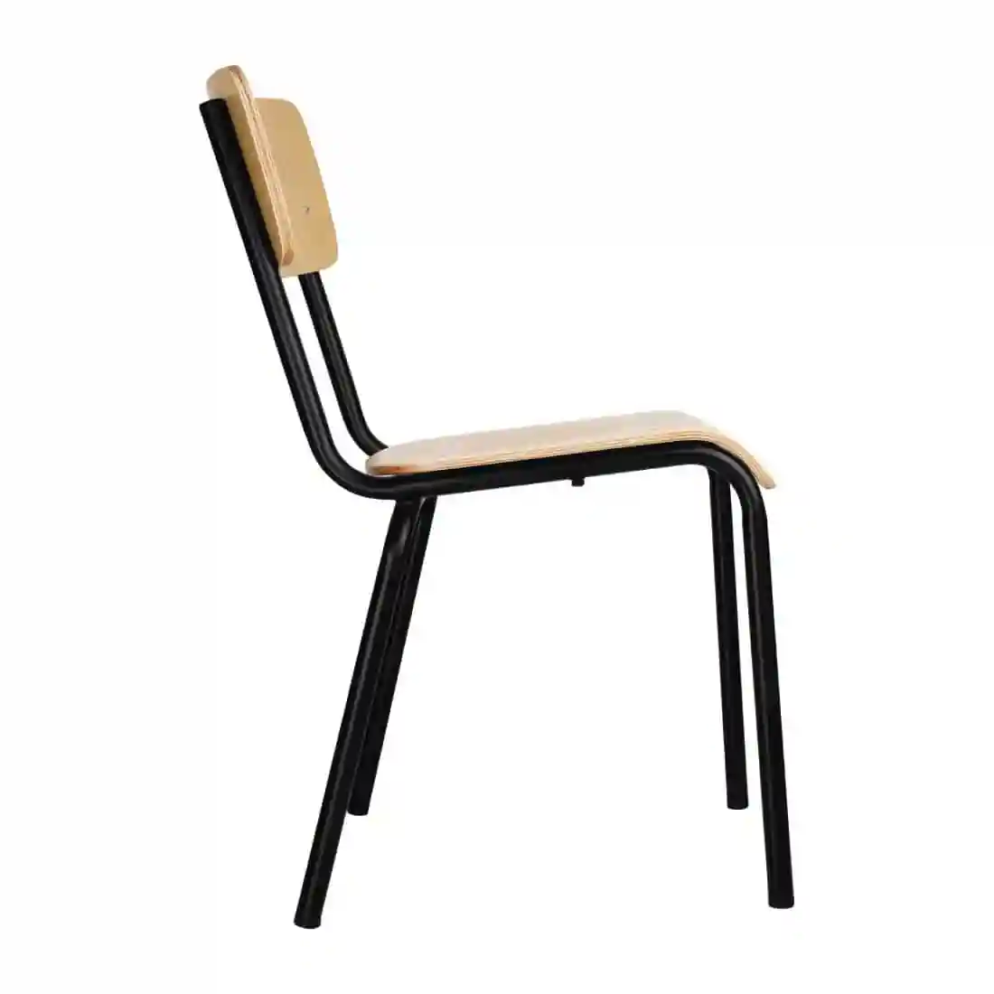 Bolero Cantina Side Chairs with Wooden Seat Pad and Backrest Black (Pack of 4) - Image 2