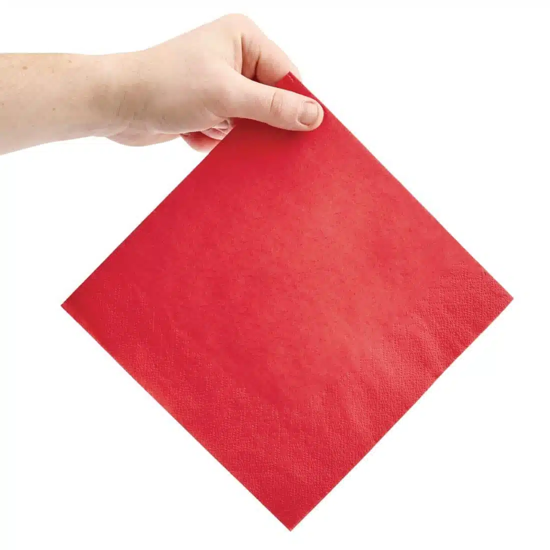 Fiesta Recyclable Dinner Napkin Red 40x40cm 2ply 1/4 Fold (Pack of 2000) - Image 3
