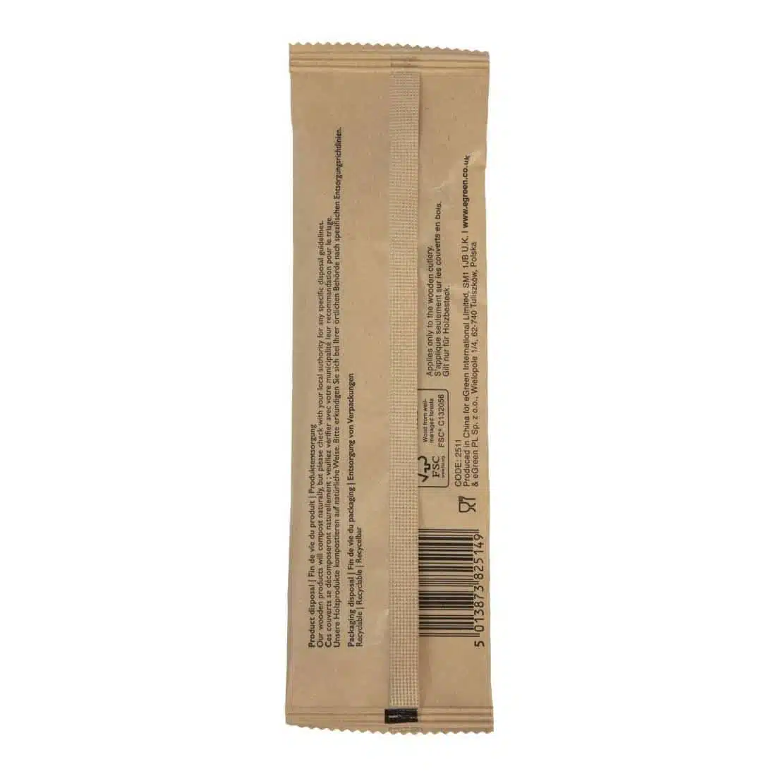 eGreen Individually Kraft Wrapped 4-in-1 Wooden Cutlery Set (Pack of 250) - Image 3