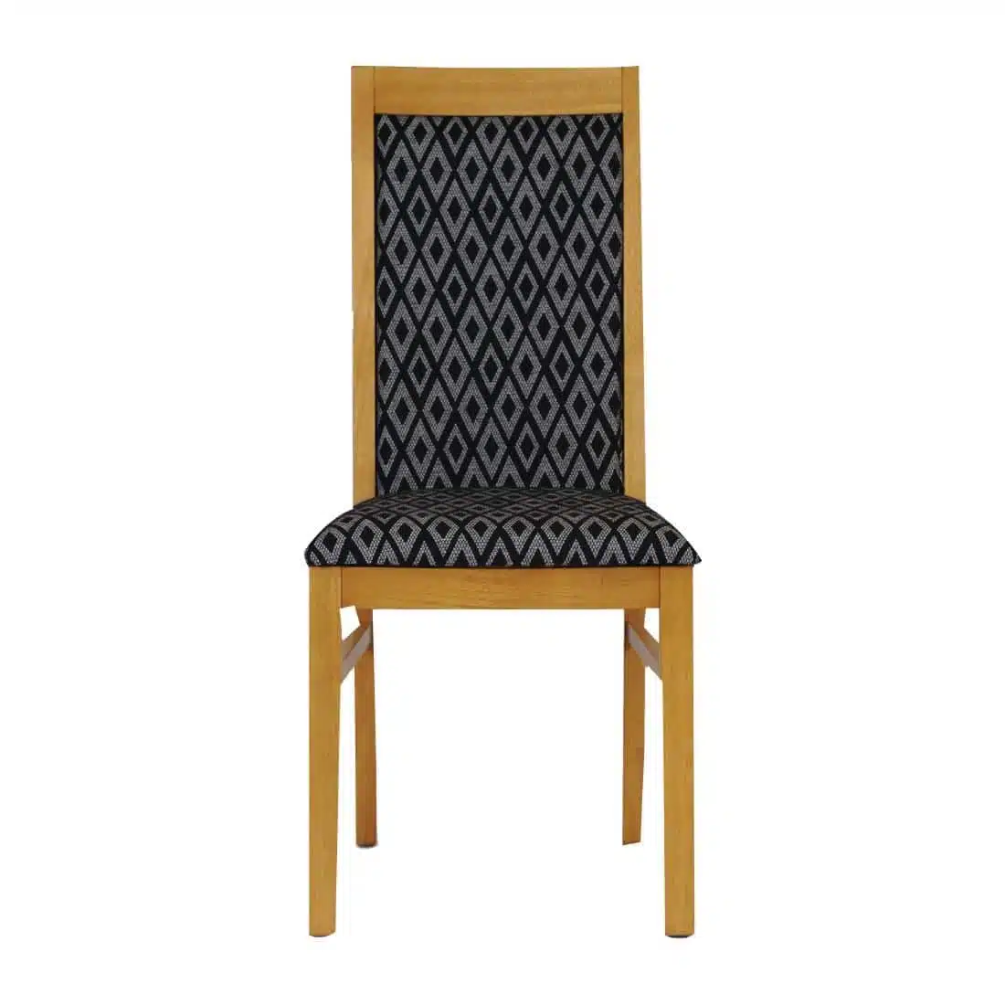 Brooklyn Padded Back Soft Oak Dining Chair with Blue Diamond Padded Seat and Back (Pack of 2) - Image 2