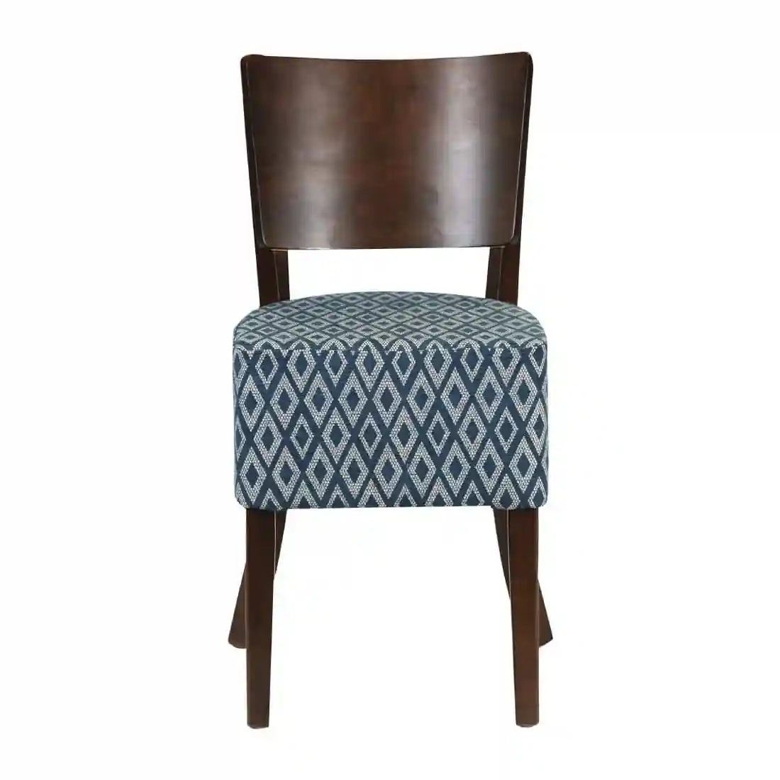 Asti Padded Dark Walnut Dining Chair with Black Diamond Deep Padded Seat and Back (Pack of 2) - Image 2