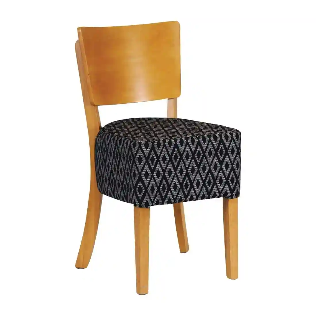 Asti Padded Soft Oak Dining Chair with Blue Diamond Deep Padded Seat and Back (Pack of 2) - Image 1