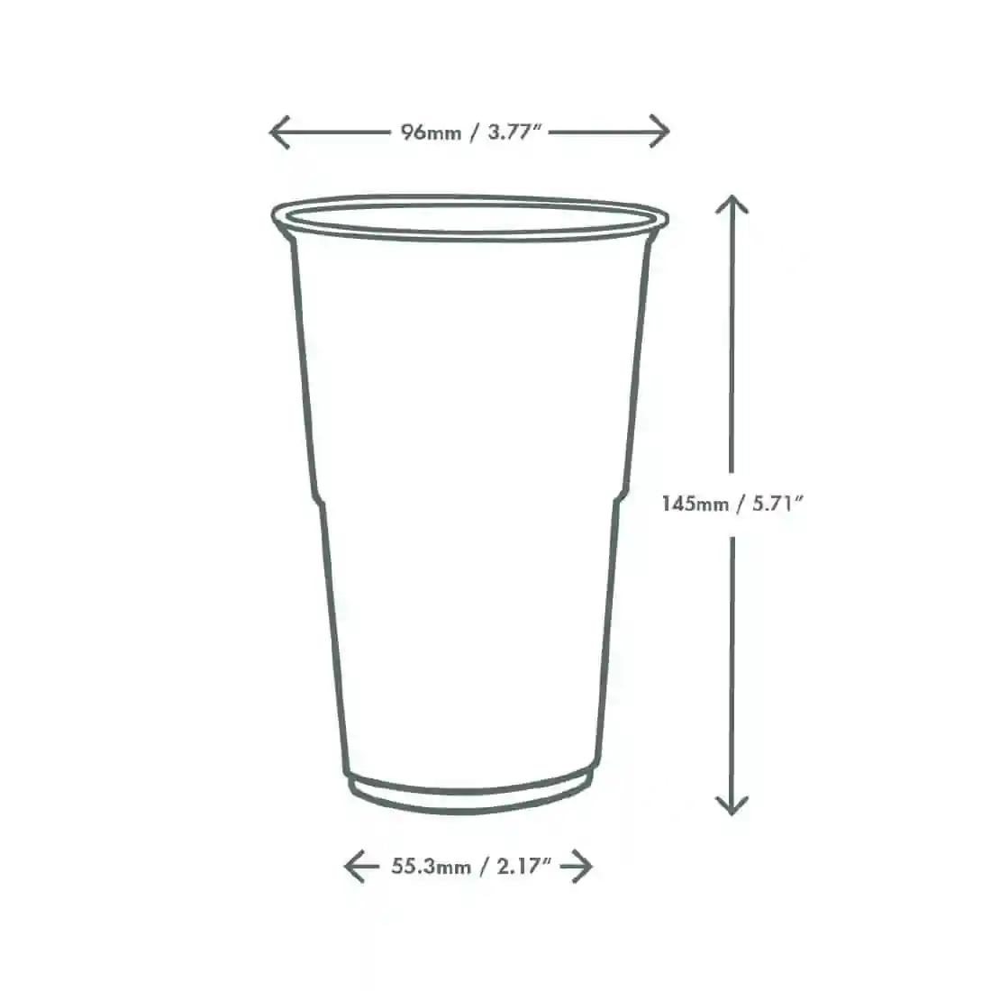 Vegware PLA Pint to Brim Cup UKCA/UKNI/CE-marked 96-Series (Pack of 1000) - Image 3