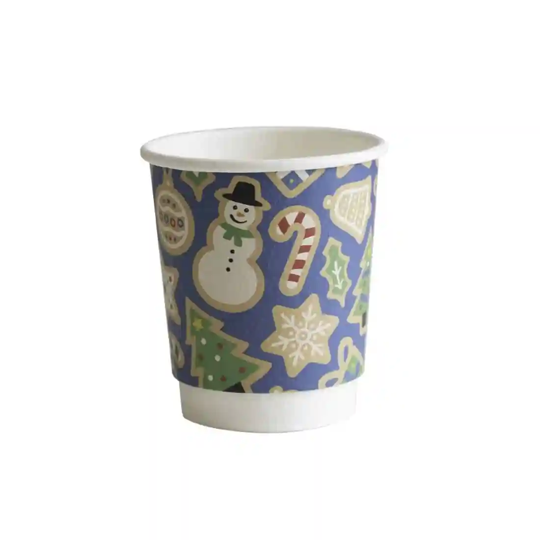 Vegware Double Wall Blue Christmas Cup 79-Series 8oz (Pack of 500) - Image 1