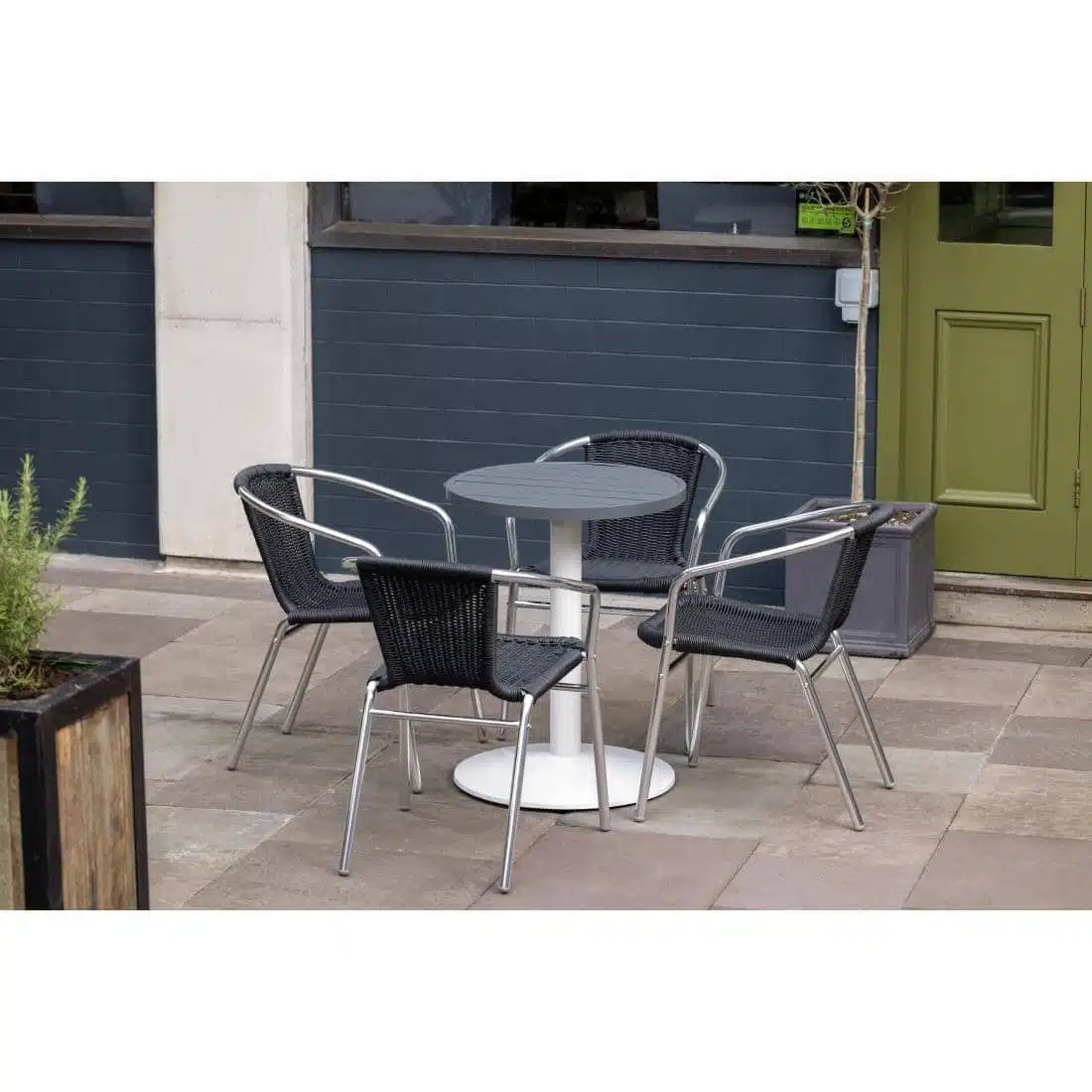 Bolero Aluminium Round Table Top Dark Grey 580mm - Image 6