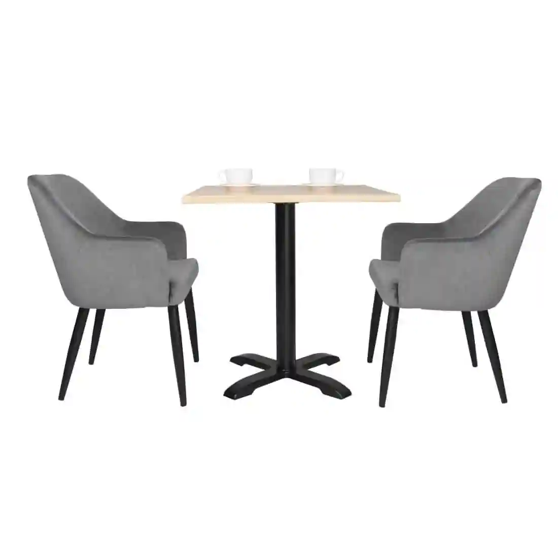 Bolero Lia Velvet Effect Chairs Grey (Set of 2) - Image 6
