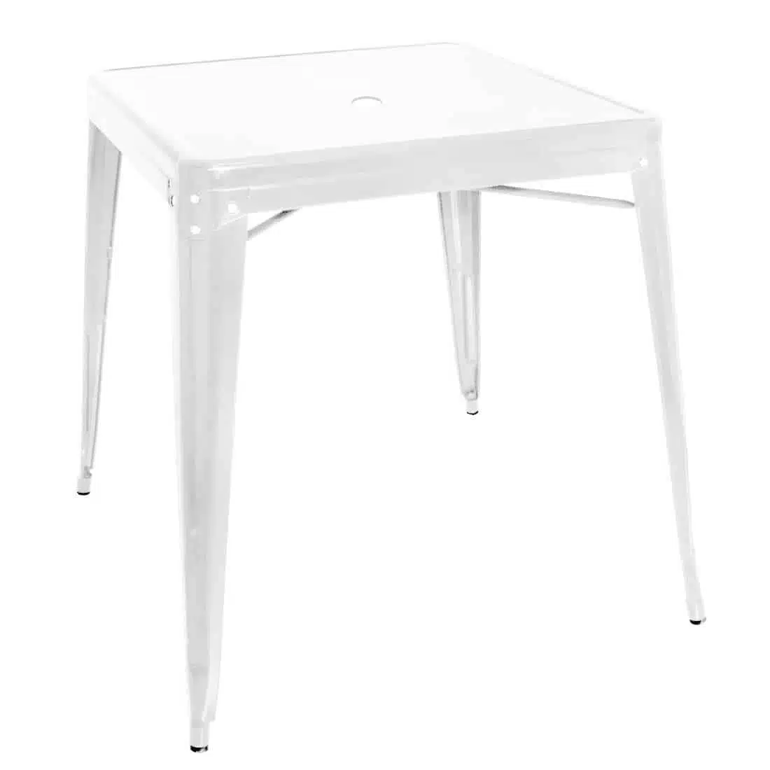 Bolero Bistro Square Steel Table White 668mm (Single) - Image 1