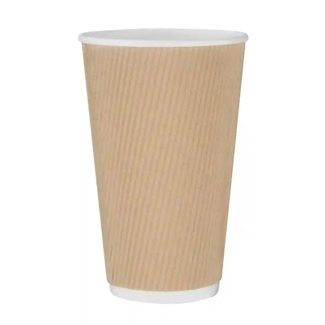 Fiesta Recyclable Coffee Cups Ripple Wall Kraft 455ml / 16oz (Pack of 25) - Image 1