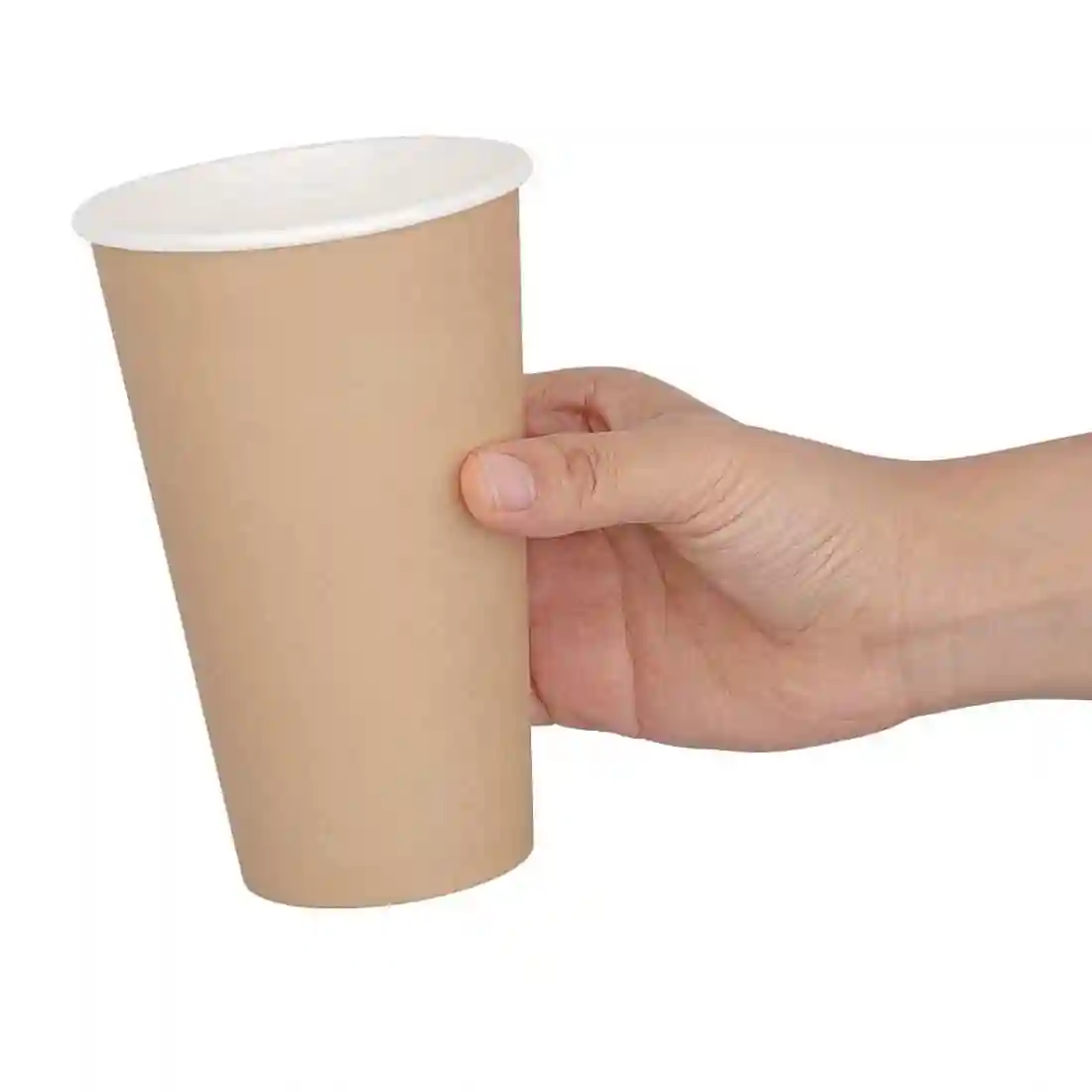 Fiesta Recyclable Single Wall Takeaway Coffee Cups Kraft 455ml / 16oz (Pack of 1000) - Image 3