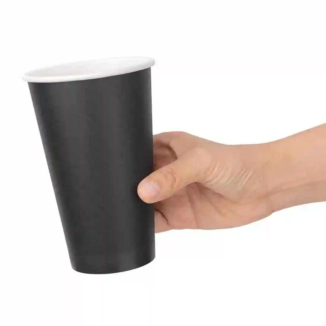 Fiesta Recyclable Coffee Cups Single Wall Black 455ml / 16oz (Pack of 1000) - Image 3