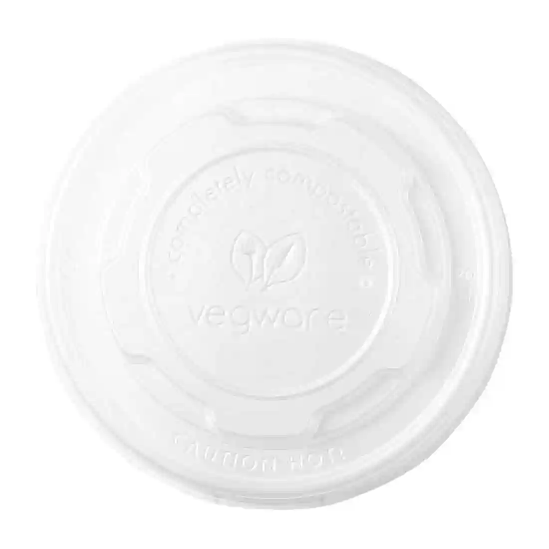 Vegware Compostable Hot Food Pot Flat Lids 170ml / 6oz and 230ml / 8oz - Image 1