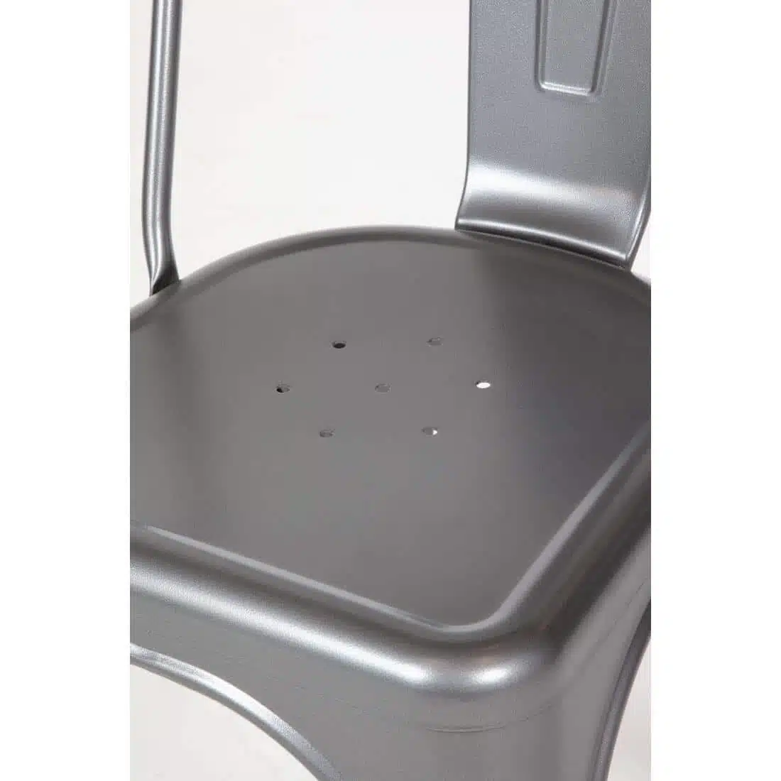 Bolero Bistro Steel Side Chairs Gun Metal Grey (Pack of 4) - Image 4