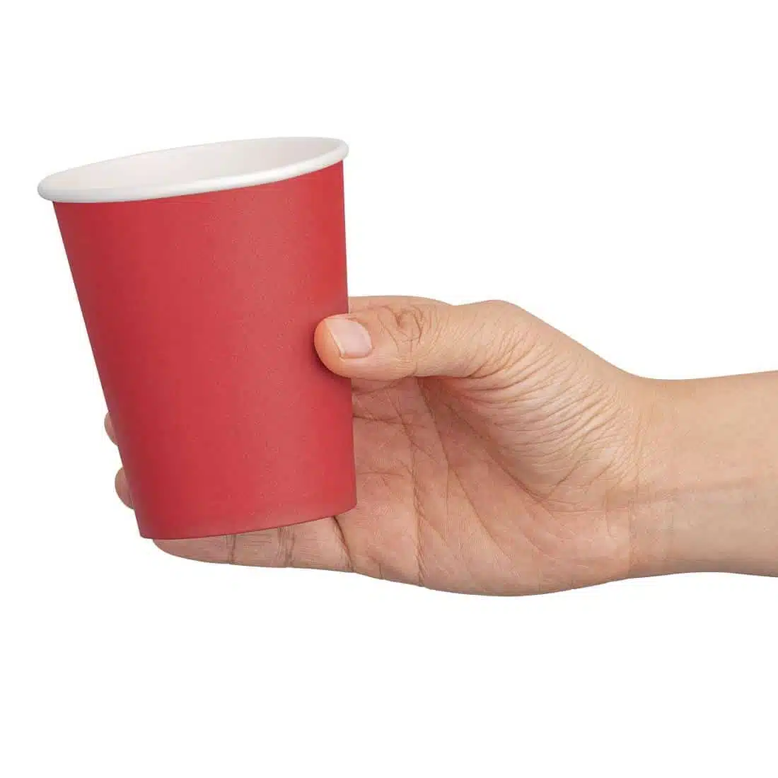 Fiesta Recyclable Single Wall Takeaway Coffee Cups Red 225ml / 8oz (Pack of 1000) - Image 3